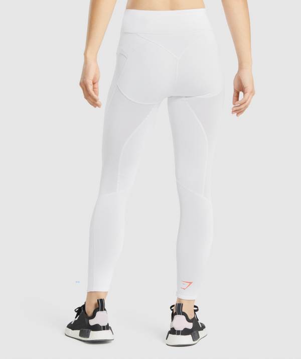 Damske Legíny Gymshark Pulse Biele | OK5267340